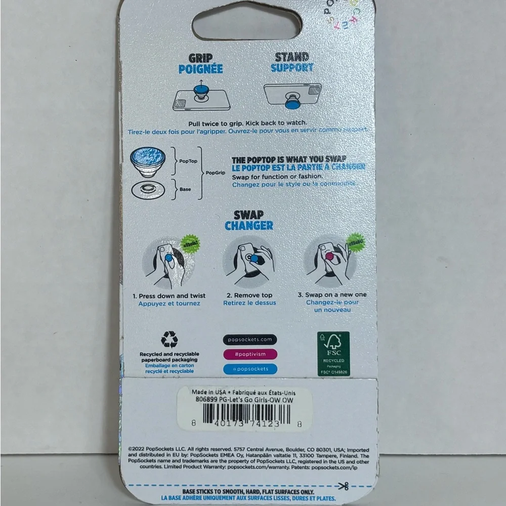 PopSockets PopGrip Pink Cartoon Western Boot Swappable Top Grip & Stand Support